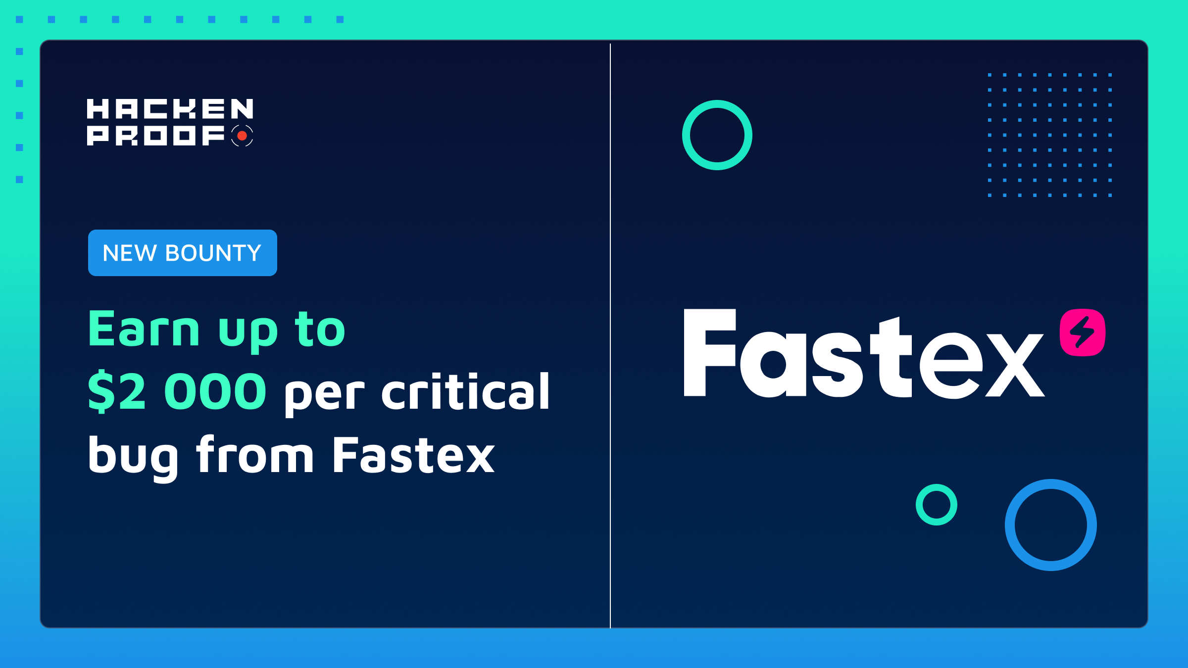 New Bug Bounty] Fastex Has Launched Bug Bounty With Up to $2,000 Reward Per  Critical Vulnerability